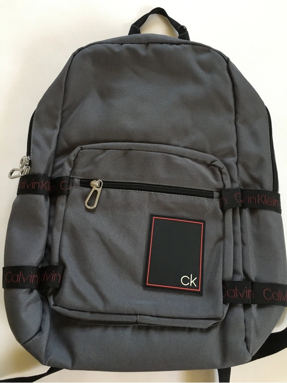 Calvin Klein Gray Backpack with CK Patch